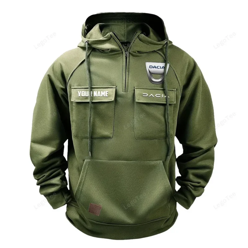 Adventure Car Hoodie Tactical Quarter Zip, Hoodie Exclusive Logo For Adventure Car Lovers - Army Green CAR109021425359-1