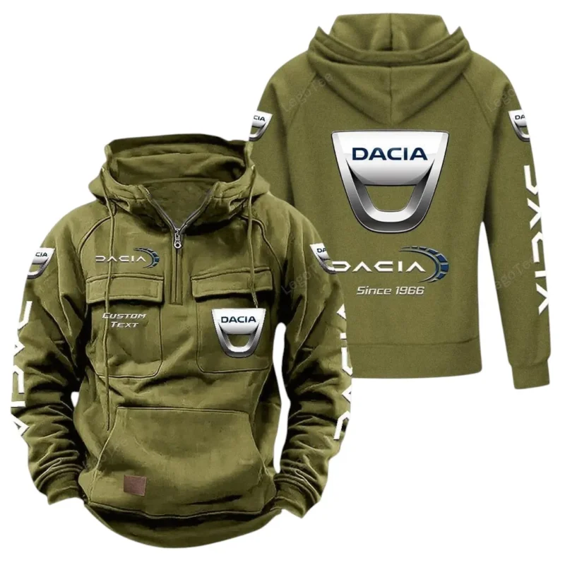 Adventure Car Hoodie Tactical Quarter Zip, Hoodie Exclusive Logo For Adventure Car Lovers - Army Green CAR96021425717-1