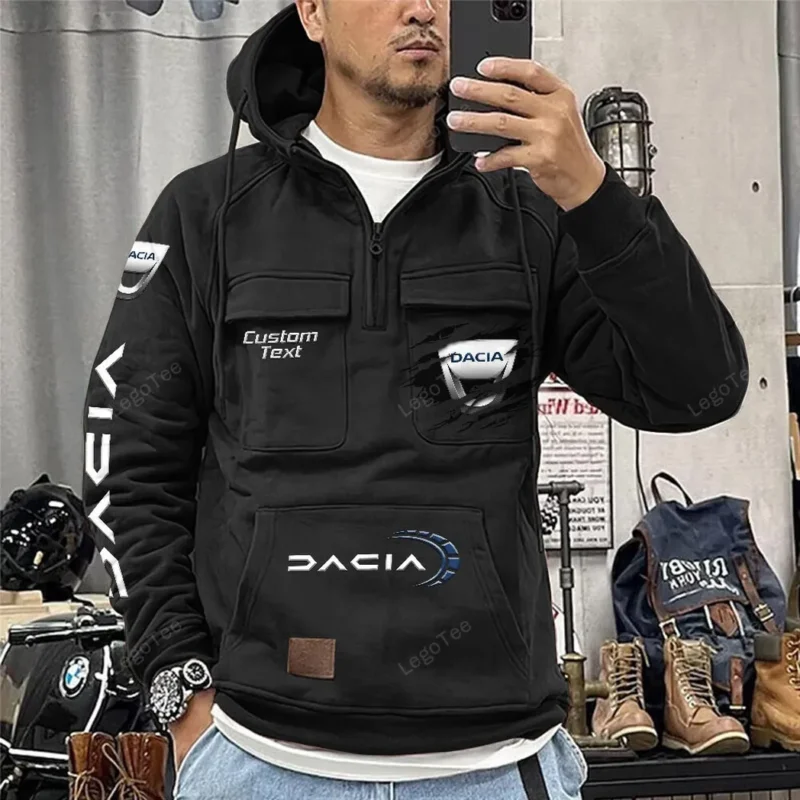 Adventure Car Hoodie Tactical Quarter Zip, Hoodie Exclusive Logo For Adventure Car Lovers - Black CAR122021425074-2 - Image 2