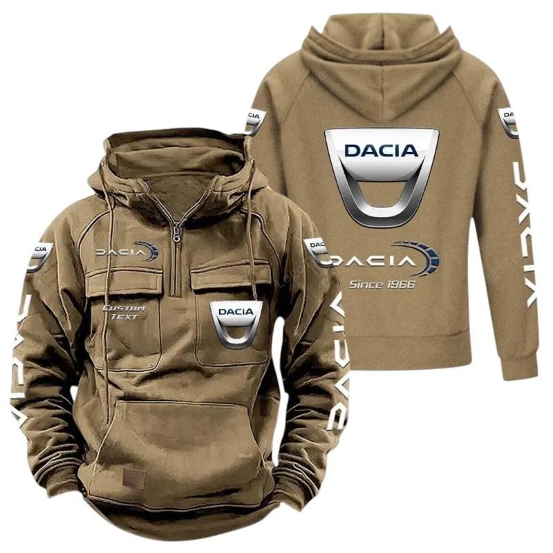 Adventure Car Hoodie Tactical Quarter Zip, Hoodie Exclusive Logo For Adventure Car Lovers - Khaki CAR96021425717-4