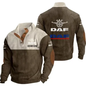 Cargo Truck Men's Stand Up Collar Base Shirt, Collar Hoodie Exclusive Logo For Car Motorcycles Fans CAR20012056 - Brown