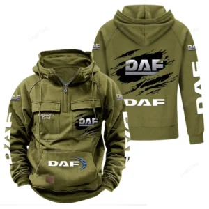 Cargo Truck Hoodie Tactical Quarter Zip, Hoodie Exclusive Logo For Cargo Truck Lovers - Army Green CAR122021425079-1