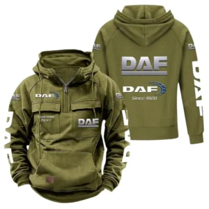 Cargo Truck Hoodie Tactical Quarter Zip, Hoodie Exclusive Logo For Cargo Truck Lovers - Army Green CAR96021425736-1