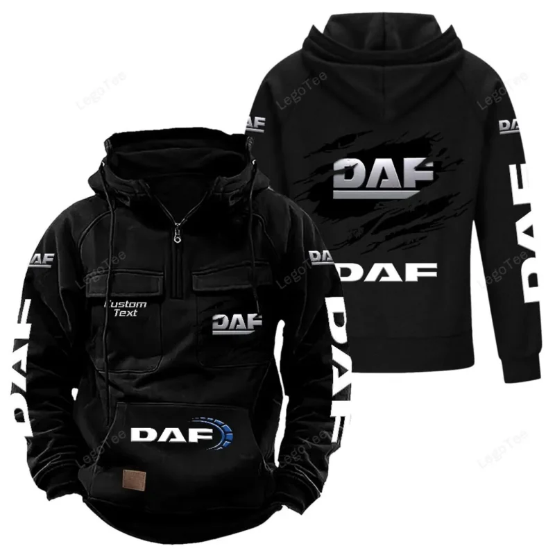 Cargo Truck Hoodie Tactical Quarter Zip, Hoodie Exclusive Logo For Cargo Truck Lovers - Black CAR122021425079-2
