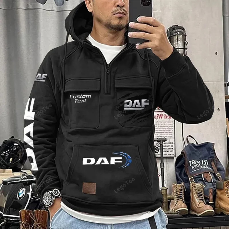 Cargo Truck Hoodie Tactical Quarter Zip, Hoodie Exclusive Logo For Cargo Truck Lovers - Black CAR122021425079-2 - Image 2