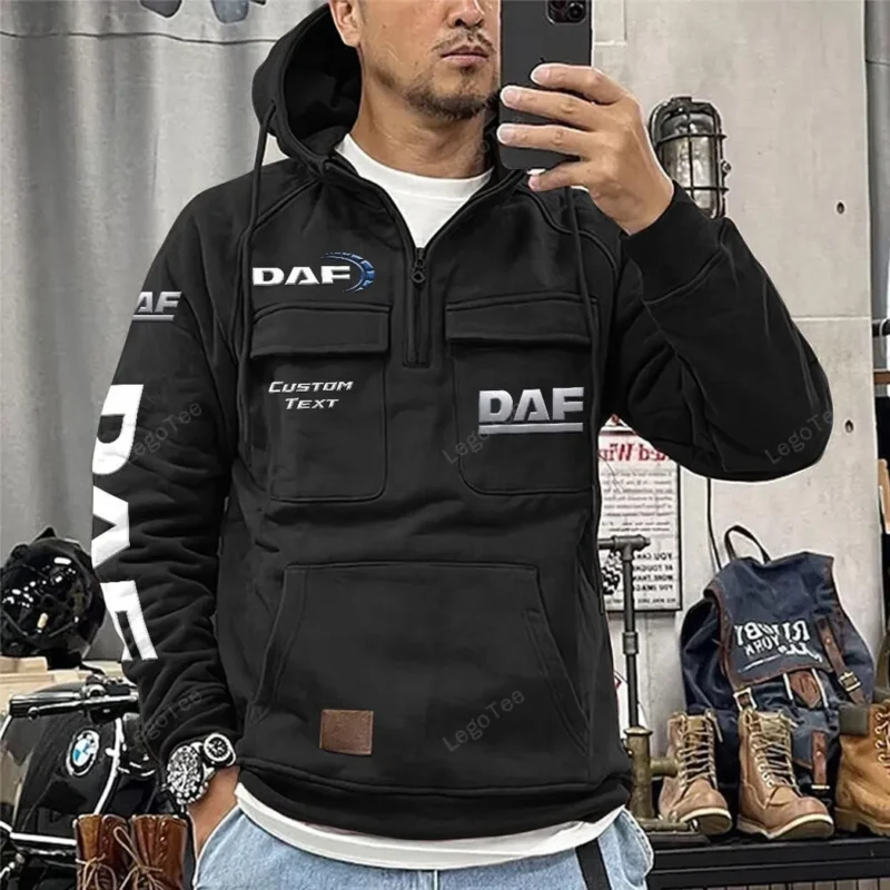 Cargo Truck Hoodie Tactical Quarter Zip, Hoodie Exclusive Logo For Cargo Truck Lovers - Black CAR96021425736-2 - Image 2