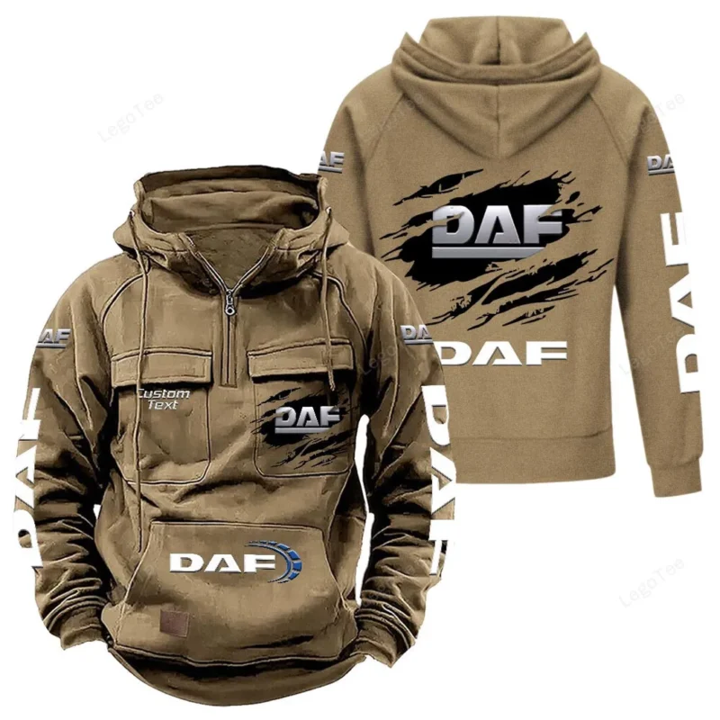 Cargo Truck Hoodie Tactical Quarter Zip, Hoodie Exclusive Logo For Cargo Truck Lovers - Khaki CAR122021425079-4