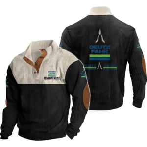 Tractor Men's Stand Up Collar Base Shirt, Collar Hoodie Exclusive Logo For Car Motorcycles Fans CAR20012057 - Black