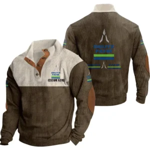 Tractor Men's Stand Up Collar Base Shirt, Collar Hoodie Exclusive Logo For Car Motorcycles Fans CAR20012057 - Brown