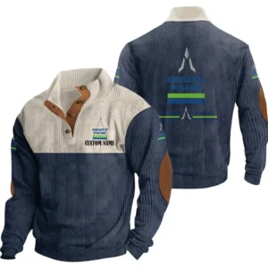 Tractor Men's Stand Up Collar Base Shirt, Collar Hoodie Exclusive Logo For Car Motorcycles Fans CAR20012057 - Navy Blue