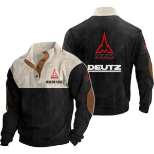 Tractor Men's Stand Up Collar Base Shirt, Collar Hoodie Exclusive Logo For Car Motorcycles Fans CAR20012058 - Black
