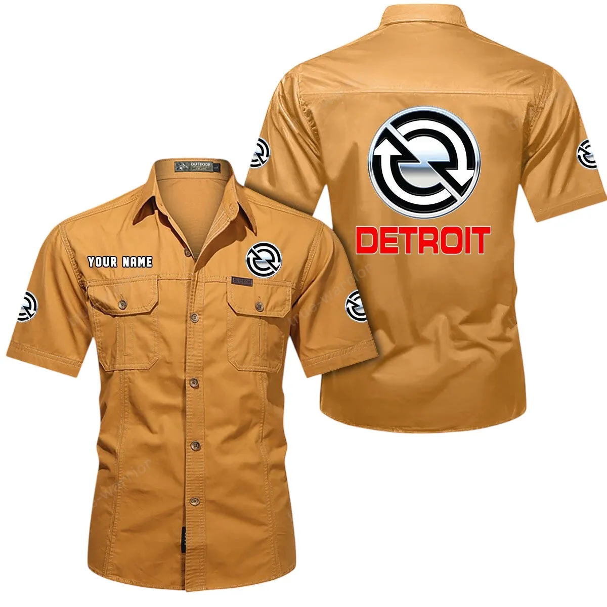 Diesel Truck Lovers Gift Short Sleeved Shirt, Button Up Shirt Exclusive Logo For Car Owners CAR444052625964 - Turmeric