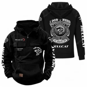 Muscle Car Hoodie Tactical Quarter Zip, Hoodie Exclusive Logo For Car Owners CAR106021525067 - Black