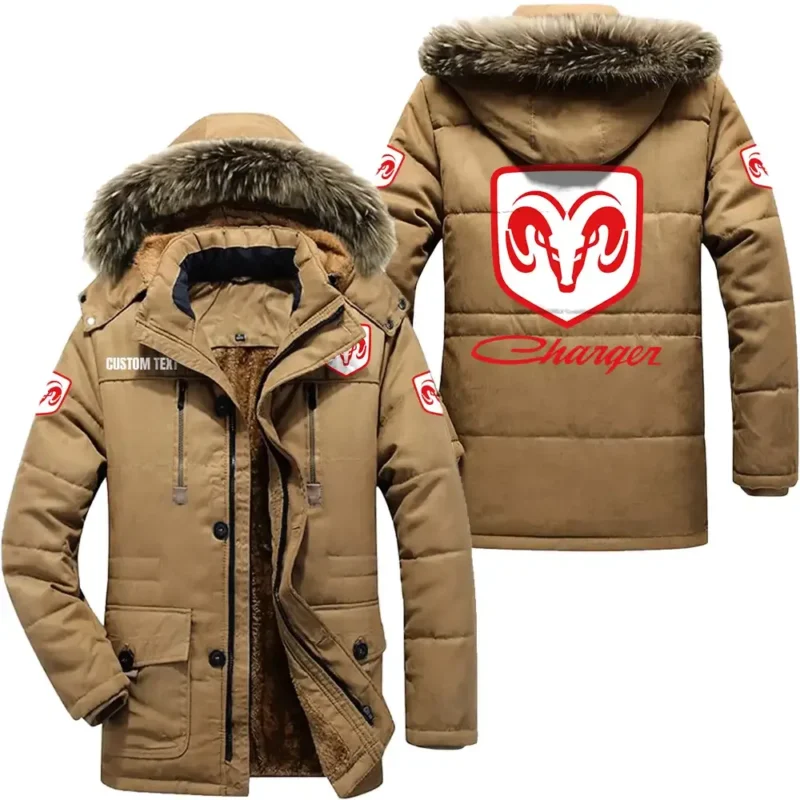 Muscle Auto Parka hoodie, Coat with Hood Exclusive Logo For Car Motorcycles Lovers CAR7002082083 - Khaki