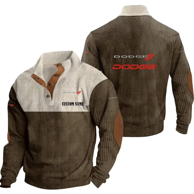 Muscle Auto Men's Stand Up Collar Base Shirt, Collar Hoodie Exclusive Logo For Car Motorcycles Fans CAR20012062 - Brown
