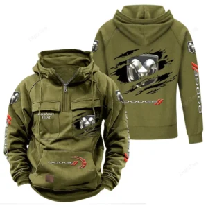 Muscle Auto Hoodie Tactical Quarter Zip, Hoodie Exclusive Logo For Muscle Auto Lovers - Army Green CAR122021425066-1