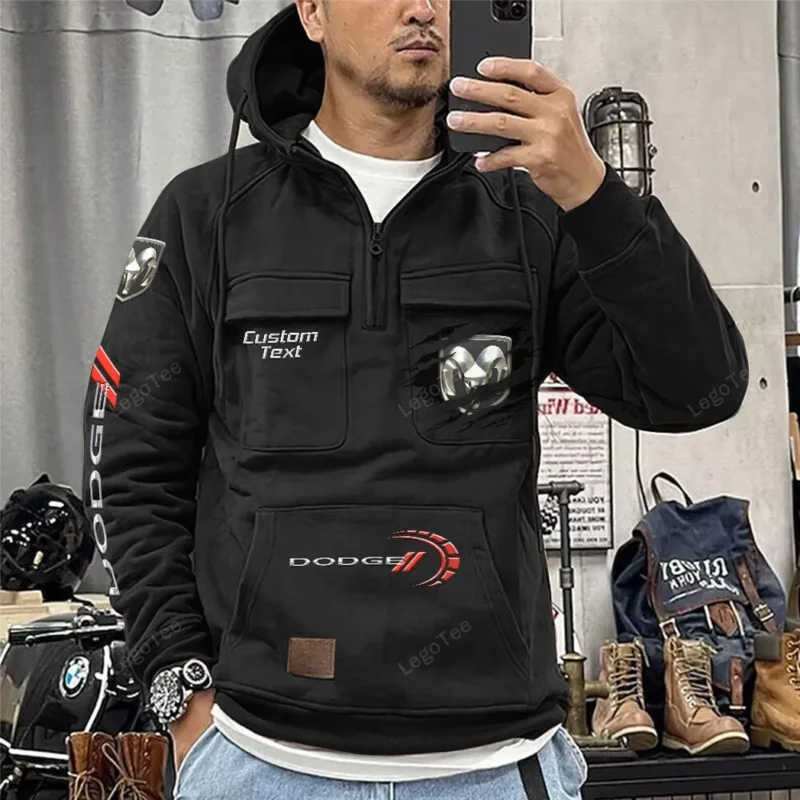 Muscle Auto Hoodie Tactical Quarter Zip, Hoodie Exclusive Logo For Muscle Auto Lovers - Black CAR122021425066-2 - Image 2