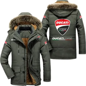 Racing Car Parka hoodie, Coat with Hood Exclusive Logo For Car Motorcycles Lovers CAR7002082085 - Army Green