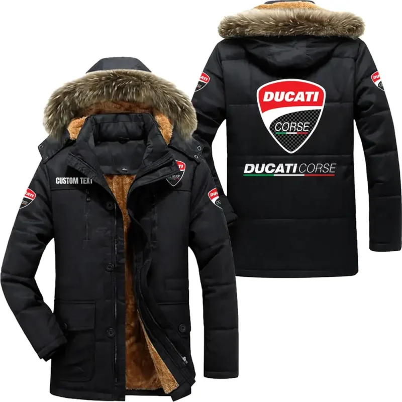 Racing Car Parka hoodie, Coat with Hood Exclusive Logo For Car Motorcycles Lovers CAR7002082085 - Black