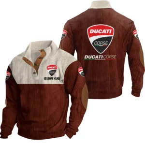 Racing Car Men's Stand Up Collar Base Shirt, Collar Hoodie Exclusive Logo For Car Motorcycles Fans CAR20012063 - Red