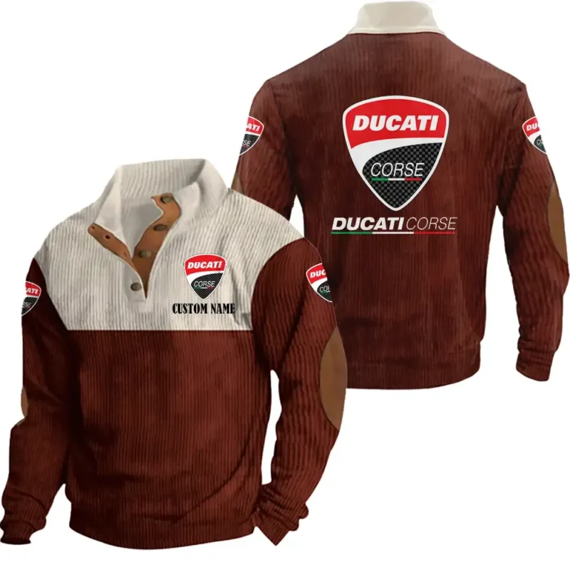 Racing Car Men's Stand Up Collar Base Shirt, Collar Hoodie Exclusive Logo For Car Motorcycles Fans CAR20012063 - Red