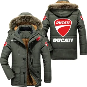 Racing Auto Parka hoodie, Coat with Hood Exclusive Logo For Car Motorcycles Lovers CAR7002082086 - Army Green