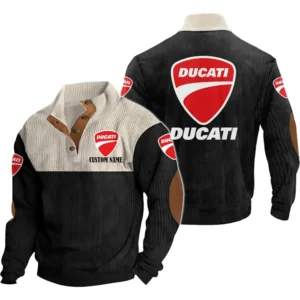 Racing Auto Men's Stand Up Collar Base Shirt, Collar Hoodie Exclusive Logo For Car Motorcycles Fans CAR20012064 - Black