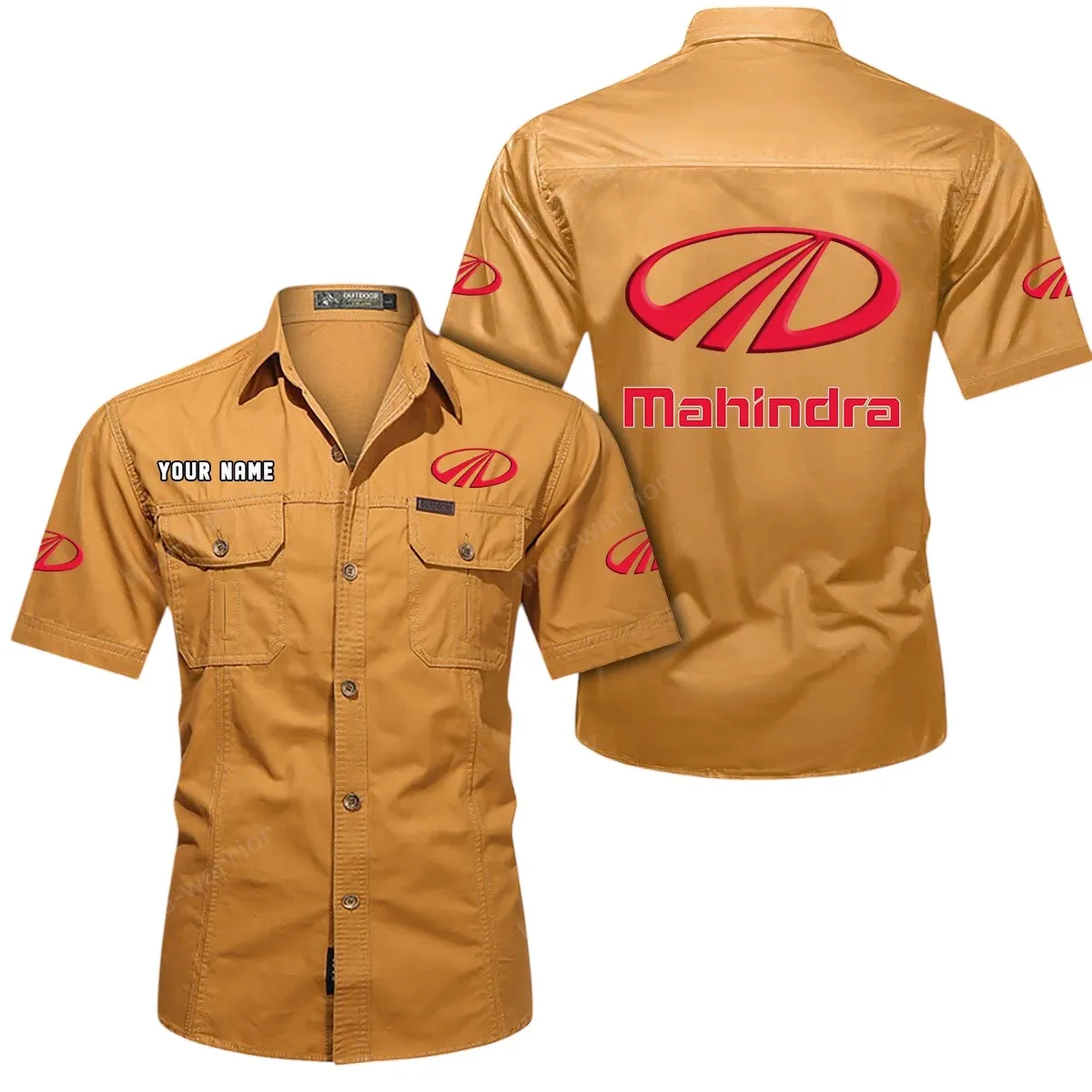 Electric Truck Lovers Gift Short Sleeved Shirt, Button Up Shirt Exclusive Logo For Car Owners CAR444052625922 - Turmeric