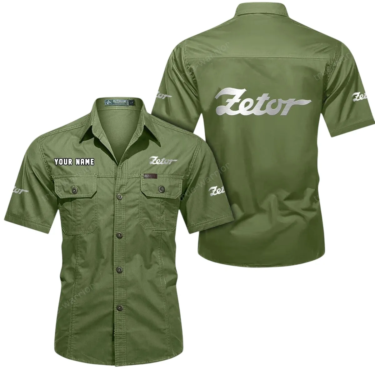 Farm Tractor Lovers Gift Short Sleeved Shirt, Button Up Shirt Exclusive Logo For Car Owners CAR444052625895 - Fruit Green