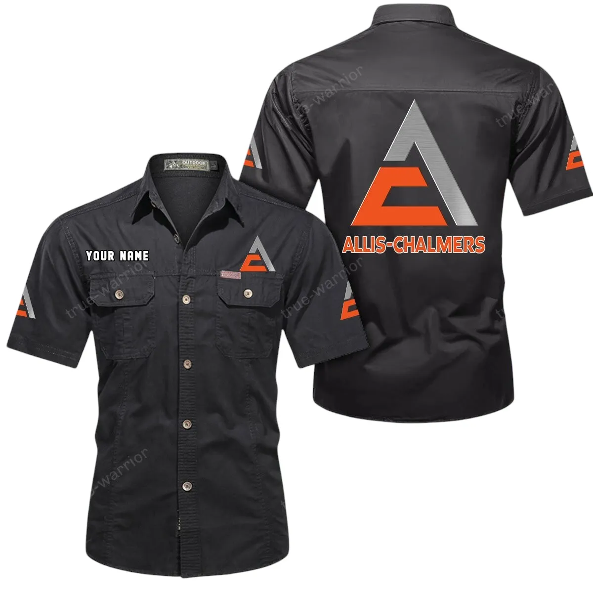 Farm Tractor Lovers Gift Short Sleeved Shirt, Button Up Shirt Exclusive Logo For Car Owners CAR444052625957 - Black
