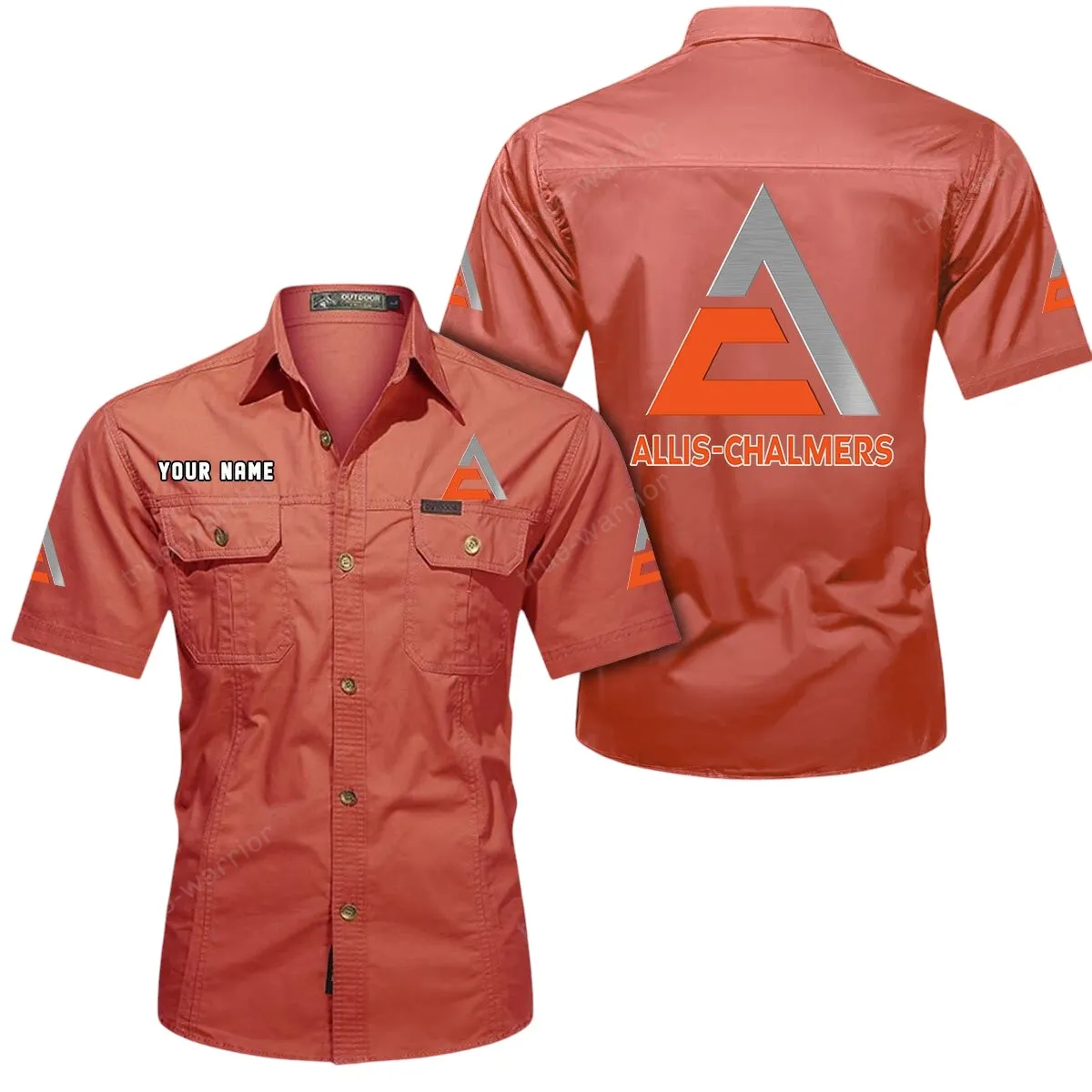 Farm Tractor Lovers Gift Short Sleeved Shirt, Button Up Shirt Exclusive Logo For Car Owners CAR444052625957 - Red