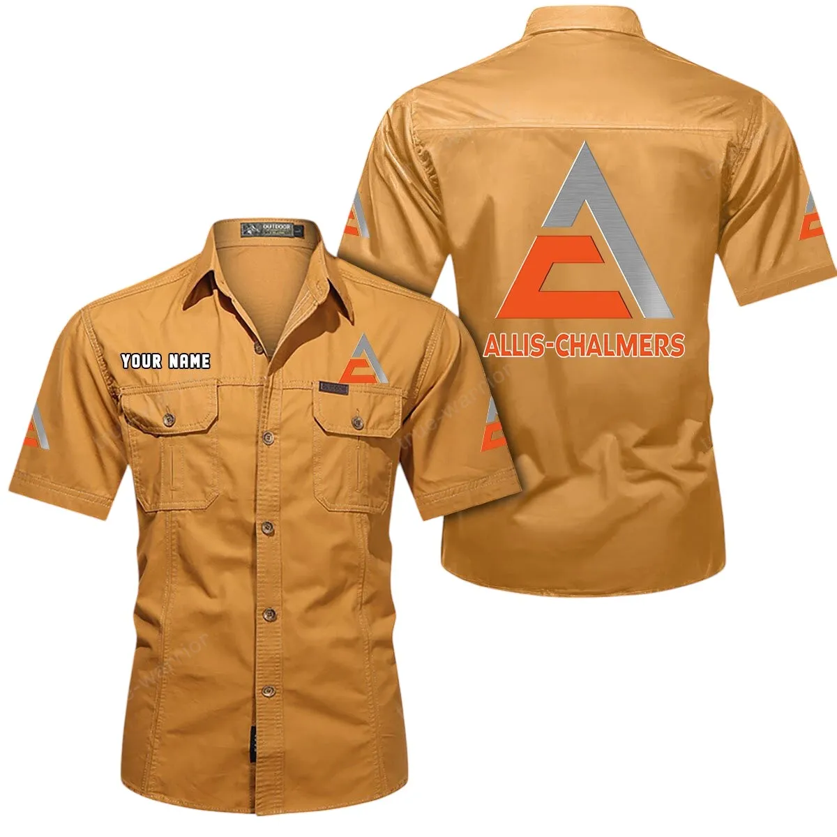 Farm Tractor Lovers Gift Short Sleeved Shirt, Button Up Shirt Exclusive Logo For Car Owners CAR444052625957 - Turmeric