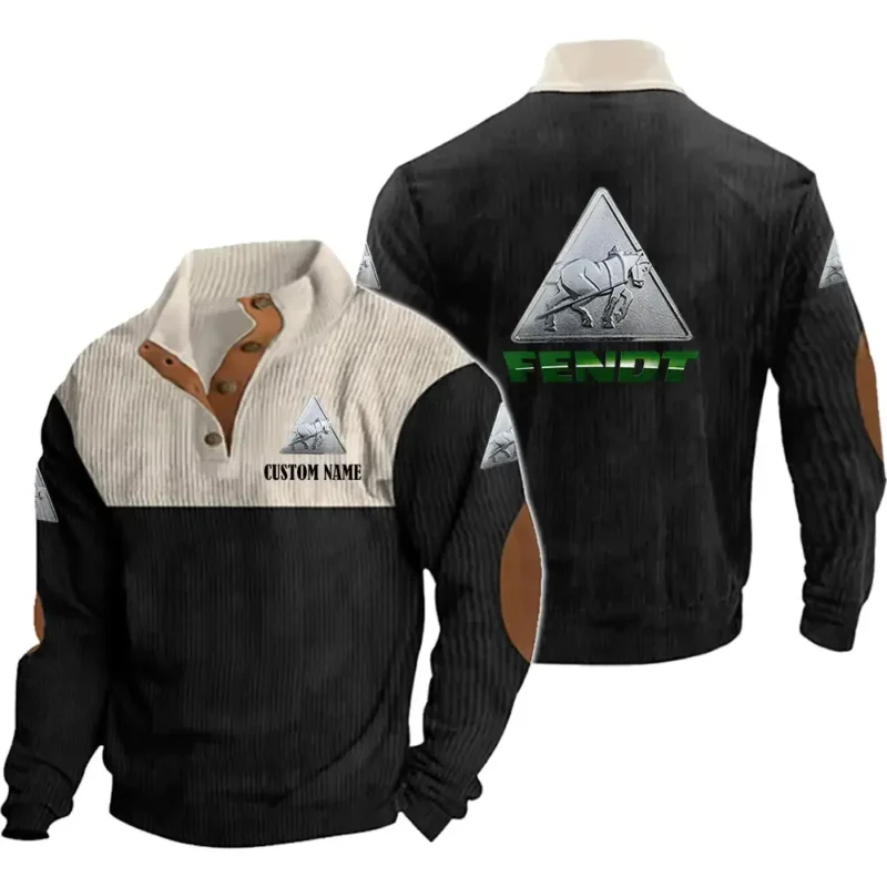 Tractor Men's Stand Up Collar Base Shirt, Collar Hoodie Exclusive Logo For Car Motorcycles Fans CAR20012066 - Black