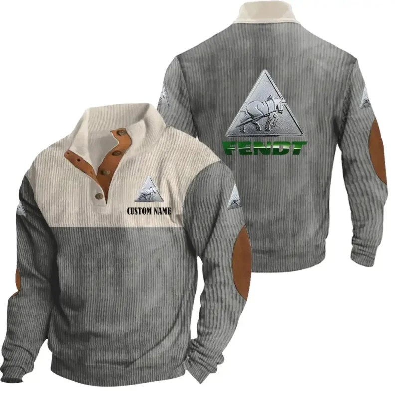 Tractor Men's Stand Up Collar Base Shirt, Collar Hoodie Exclusive Logo For Car Motorcycles Fans CAR20012066 - Grey