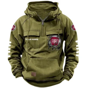 Car Hoodie Tactical Quarter Zip, Hoodie Exclusive Logo For Car Lovers CAR164022425136 - Army Green