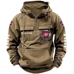 Car Hoodie Tactical Quarter Zip, Hoodie Exclusive Logo For Car Lovers CAR164022425136 - Khaki