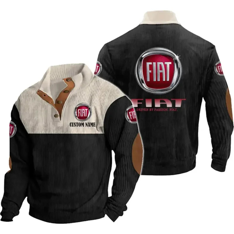 Car Men's Stand Up Collar Base Shirt, Collar Hoodie Exclusive Logo For Car Motorcycles Fans CAR20012067 - Black