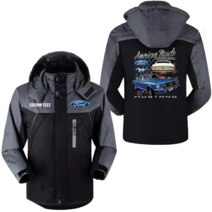 Vintage Car American Muscle Muscle Auto Outdoor Charging Suit, Exclusive Logo Fleece Truckket For Car Fans HFLJ0112312044 - Black