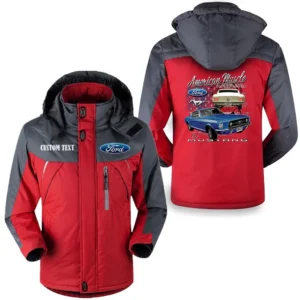 Vintage Car American Muscle Muscle Auto Outdoor Charging Suit, Exclusive Logo Fleece Truckket For Car Fans HFLJ0112312044 - Red