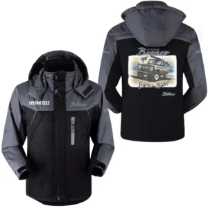 Vintage Car Outdoor Charging Suit, Exclusive Logo Fleece Truckket For Car Fans HFLJ0112312045 - Black