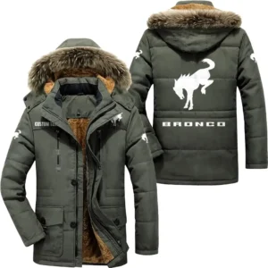 Vintage Car Parka hoodie, Coat with Hood Exclusive Logo For Car Motorcycles Lovers CAR7002082091 - Army Green