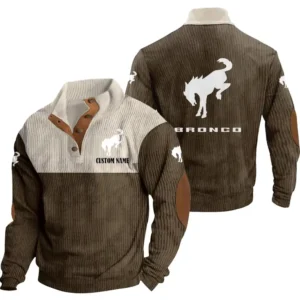 Vintage Car Men's Stand Up Collar Base Shirt, Collar Hoodie Exclusive Logo For Car Motorcycles Fans CAR20012068 - Brown