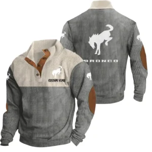 Vintage Car Men's Stand Up Collar Base Shirt, Collar Hoodie Exclusive Logo For Car Motorcycles Fans CAR20012068 - Grey