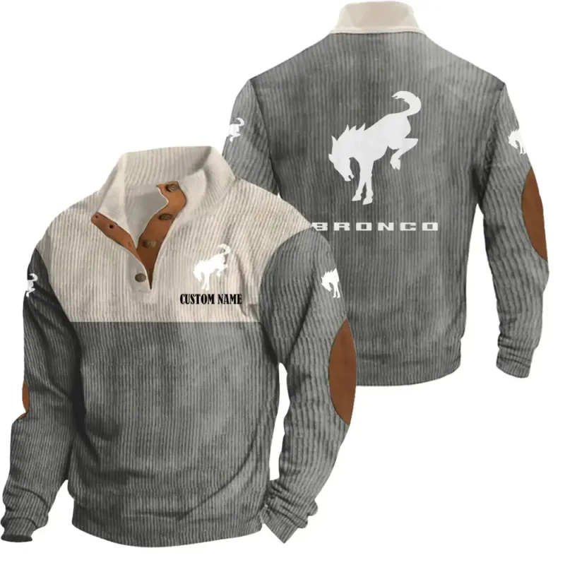 Vintage Car Men's Stand Up Collar Base Shirt, Collar Hoodie Exclusive Logo For Car Motorcycles Fans CAR20012068 - Grey