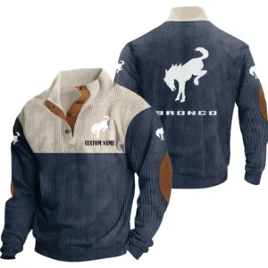 Vintage Car Men's Stand Up Collar Base Shirt, Collar Hoodie Exclusive Logo For Car Motorcycles Fans CAR20012068 - Navy Blue