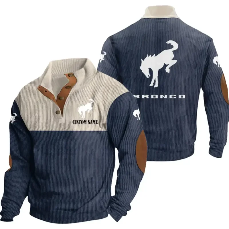 Vintage Car Men's Stand Up Collar Base Shirt, Collar Hoodie Exclusive Logo For Car Motorcycles Fans CAR20012068 - Navy Blue