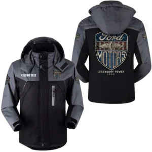 Vintage Car Legendary Power 1903 Outdoor Charging Suit, Exclusive Logo Fleece Truckket For Car Fans HFLJ0112312047 - Black