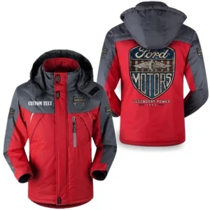 Vintage Car Legendary Power 1903 Outdoor Charging Suit, Exclusive Logo Fleece Truckket For Car Fans HFLJ0112312047 - Red