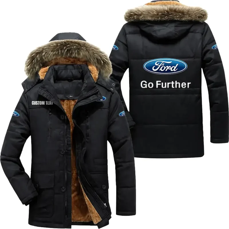 Vintage Car Parka hoodie, Coat with Hood Exclusive Logo For Car Motorcycles Lovers CAR7002082094 - Black