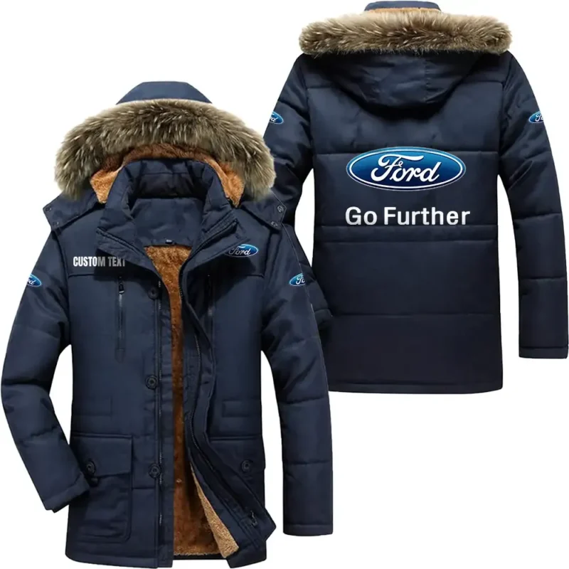 Vintage Car Parka hoodie, Coat with Hood Exclusive Logo For Car Motorcycles Lovers CAR7002082094 - Navy